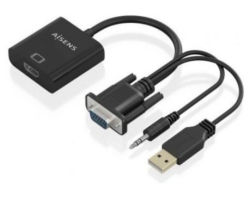 CABLE CONVERSOR AISENS SVGA/M+JACK 3.5/M+USB-A/M A HDMI A/H 20CM