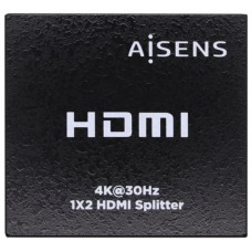 AISENS HDMI DUPLICADOR 4K30HZ 1x2 CON ALIMENTACIÃ?N NEGRO