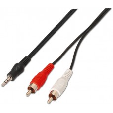 CABLE AUDIO AISENS ESTEREO JACK 3.5 M-2XRCA M NEGRO 1.5M