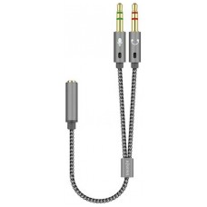 CABLE ADAPTADOR AISENS AUDIO JACK 3.5 4P/H-2XJACK 3.5 3P/M 25CM