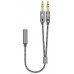 CABLE ADAPTADOR AISENS AUDIO JACK 3.5 4P/H-2XJACK 3.5 3P/M 25CM