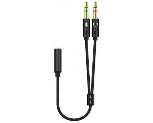 CABLE ADAPTADOR AISENS AUDIO JACK 3.5 4P/H-2XJACK 3.5 3P/M 25CM