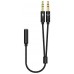 CABLE ADAPTADOR AISENS AUDIO JACK 3.5 4P/H-2XJACK 3.5 3P/M 25CM