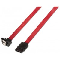 CABLE AISENS SATA III DATOS 6G DATOS ACODADO ANCLAJES ROJO 0.5M