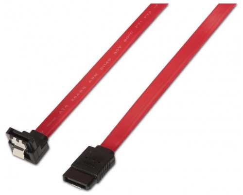 CABLE AISENS SATA III DATOS 6G DATOS ACODADO ANCLAJES ROJO 0.5M