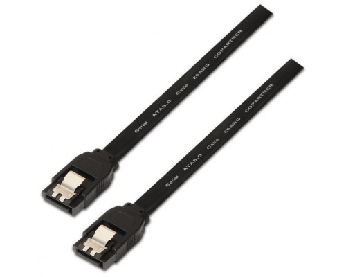 CABLE AISENS SATA III DATOS 6G CON ANCLAJES NEGRO 0.5M