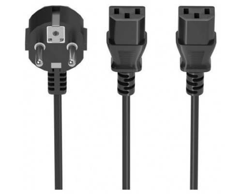 CABLE ALIMENTACION CPU AISENS CEE7/M-2XC13/H NEGRO 3.0M