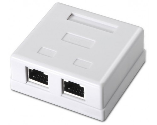 ROSETA DE SUPERFICIE AISENS RJ45 CAT.6 FTP 2 TOMAS BLANCO