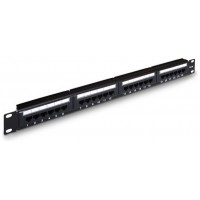 PANEL PARCHEO AISENS 24 PUERTOS RJ45 CAT.5E UTP 19 1U DUAL IDC NEGRO