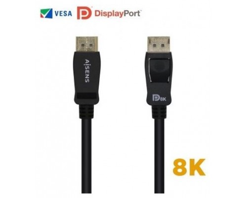 CABLE AISENS DISPLAYPORT CERTIFICADO V1.4 8K60HZ M/M 2.0M NEGRO