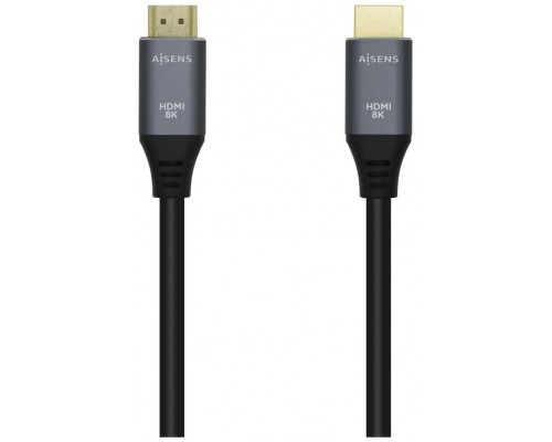 CABLE HDMI AISENS V2.1 ULTRA ALTA VELOCIDAD 8K60HZ M/M 0.5M GRIS NEGRO