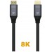 CABLE HDMI AISENS V2.1 ULTRA ALTA VELOCIDAD 8K60HZ M/M 0.5M GRIS NEGRO