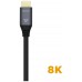 CABLE HDMI AISENS V2.1 ULTRA ALTA VELOCIDAD 8K60HZ M/M 0.5M GRIS NEGRO