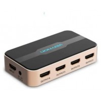 DUPLICADOR 4xHDMI/H-DC POWER PORT NEGRO/DORADO VENTION