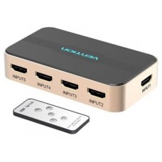 DUPLICADOR 5xHDMI/H-DC POWER PORT NEGRO/DORADO VENTION