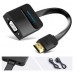 CONVERSOR HDMI/M A VGA/H JACK 3.5/H 0.15 M NEGRO VENTION