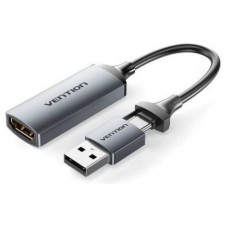 CONVERSOR HDMI 4K/USB-A A USB-C 0.10 M NEGRO VENTION