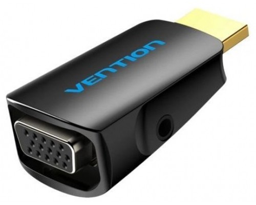 ADAPTADOR CONVERSOR HDMI A VGA AUDIO JACK 3.5 MM NEGRO VENTION