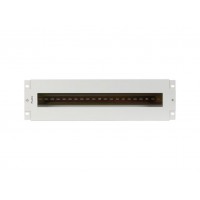 PANEL LANBERG DISTRIBUIDRO DE TENSION 19" 3U CON RAIL DIN TS-35 GRIS