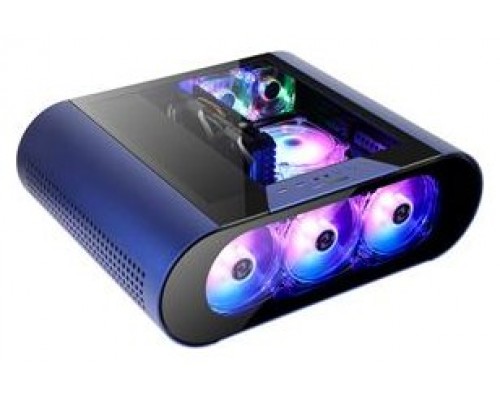 CAJA MINITORRE GAMING ABKONCORE ALUMINIUM AL300M BLUE CRISTAL TEMPLADO 3x120MM SYNC ARGB