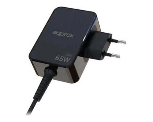 CARGADOR USB DE VIAJE/PARED TYPE-C 65W GaN NEGRO APPROX-AA3 CARGADOR USB DE VIAJE/PARED TYPE-C 65W GaN NEGRO APPROX