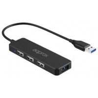 HUB 3 PUERTOS USB 2.0 + 1 PUERTO USB 3.0 NEGRO APPROX