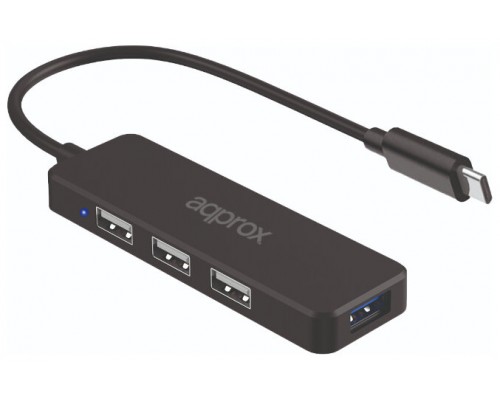 APPROX Hub USB Tipo-C 3USB 2.0 + 1Puerto USB 3.0