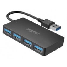 HUB 4 PUERTOS USB 3.0 NEGRO APPROX