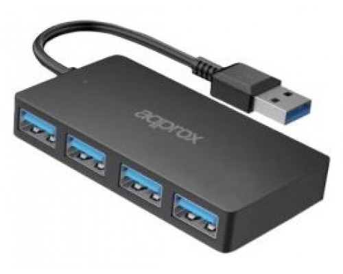 HUB 4 PUERTOS USB 3.0 NEGRO APPROX