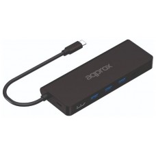 HUB 8 PUERTOS USB TYPE-C NEGRO APPROX