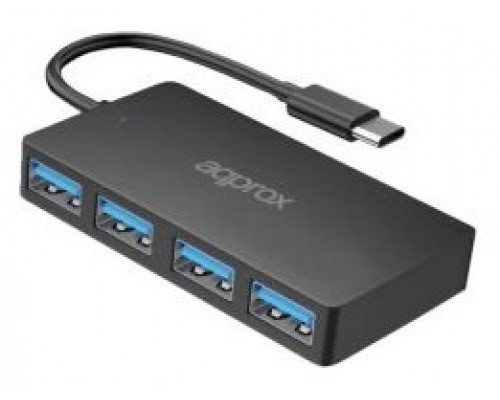 HUB 4 PUERTOS USB 3.0 A TYPE-C NEGRO APPROX