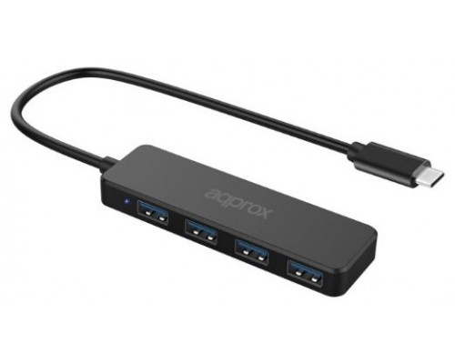 HUB 4 PUERTOS USB 3.0 A TYPE-C NEGRO APPROX