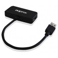 HUB 4 PUERTOS (3xUSB2.0 + 1xUSB3.0) NEGRO APPROX