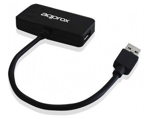 HUB 4 PUERTOS (3xUSB2.0 + 1xUSB3.0) NEGRO APPROX