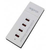 CARGADOR VIAJE/PARED 4 PUERTOS USB 1x2A + 3x1A BLANCO APPROX