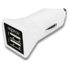 CARGADOR USB DUAL PARA COCHE 3.1A BLANCO APPROX