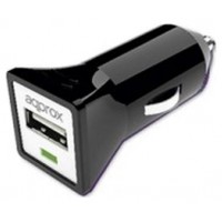 CARGADOR USB PARA COCHE 1A DESIGN NEGRO APPROX