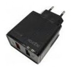 CARGADOR USB DE VIAJE/PARED DUAL QUICK CHARGE 3.0  NEGRO APPROX