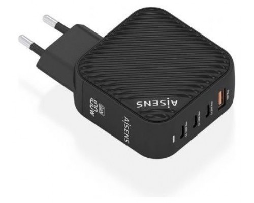 CARGADOR AISENS GAN 100W 3XUSB-C PD3.0 QC4.0 1XUSB-A QC3.0 NEGRO