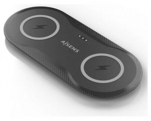 Aisens Cargador Inalámbrico USBC 15W 2 en 1 Negro