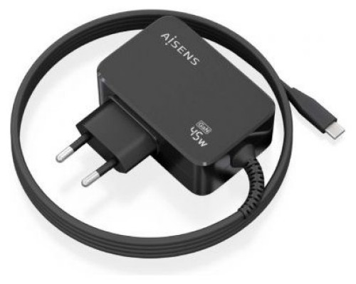 CARGADOR AISENS GAN 45W PD3.0 1XUSB-C 1.8M NEGRO