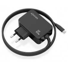 CARGADOR AISENS GAN 65W PD3.0 1XUSB-C 1.8M NEGRO