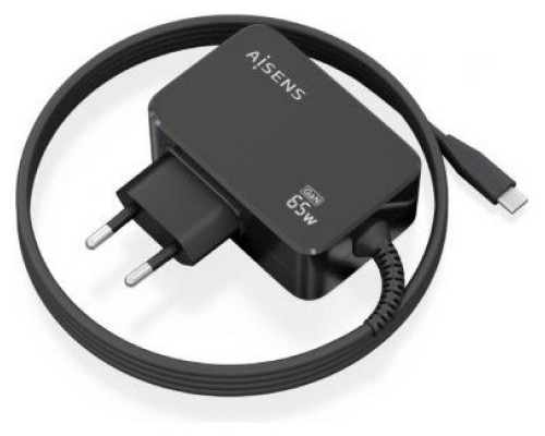 CARGADOR AISENS GAN 65W PD3.0 1XUSB-C 1.8M NEGRO