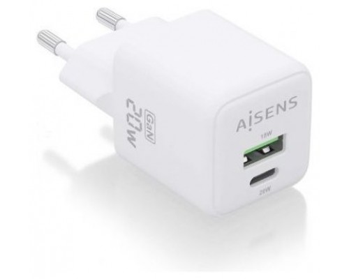 CARGADOR AISENS GAN 20W 1XUSB-C PD3.0 QC4.0 1XUSB-A QC3.0 BLANCO