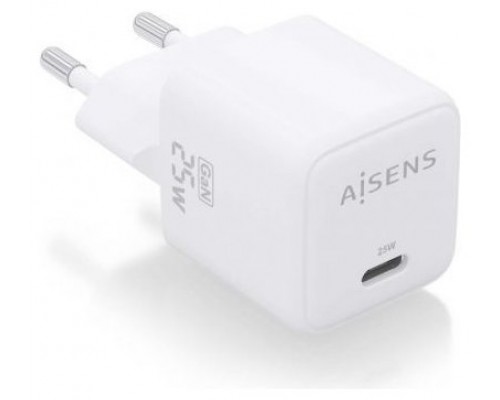 CARGADOR AISENS GAN 25W 1XUSB-C PD3.0 QC4.0 BLANCO