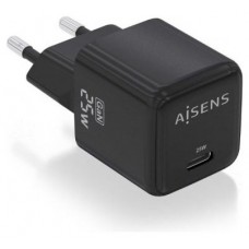 CARGADOR AISENS GAN 25W 1XUSB-C PD3.0 QC4.0 NEGRO