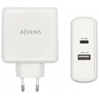 AISENS CARGADOR 57W 1xUSB-C PD3.0 45W 1xUSB-A 5V 2.4A 12W BLANCO