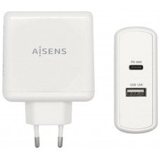 AISENS CARGADOR 57W 1xUSB-C PD3.0 45W 1xUSB-A 5V 2.4A 12W BLANCO