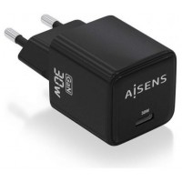 CARGADOR AISENS GAN 30W 1XUSB-C PD3.0 QC4.0 NEGRO