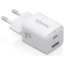 CARGADOR AISENS GAN 30W 1XUSB-C PD3.0 QC4.0 1XUSB-A QC3.0 BLANCO